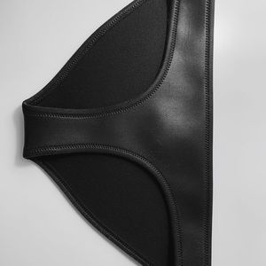 triangl black leather bikini bottoms